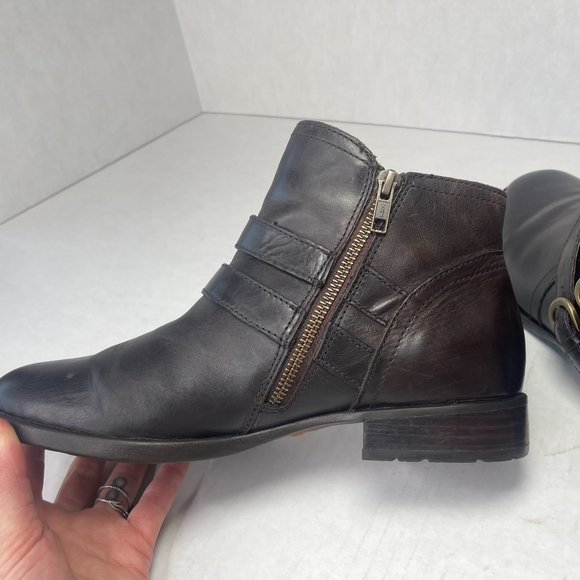 BORN Womens 9.5 M Pirlo Ankle Booties Brown Leather Buckle D76123 Boots - Picture 5 of 15